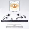 Gastor Suspension, Boule lumineuse, Suspension Ambre, Clair, 4 lumières
