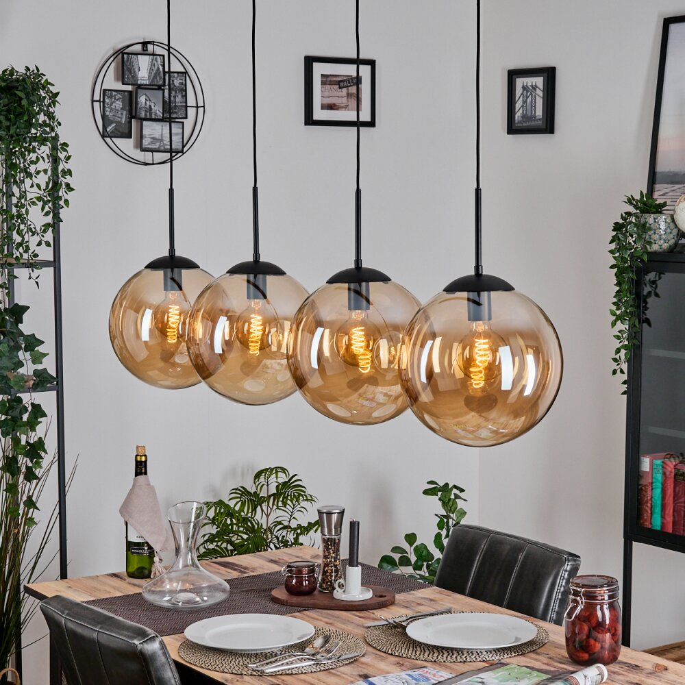 Gastor Suspension, Boule lumineuse, Suspension Ambre, 4 lumières main product photo