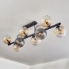 Gastor Plafonnier, Boule lumineuse Ambre, Clair, Fumé, 10 lumières