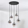 Gastor Suspension, Boule lumineuse, Suspension Chrome, Clair, Fumé, 5 lumières