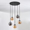 Gastor Suspension, Boule lumineuse, Suspension Ambre, Fumé, 5 lumières