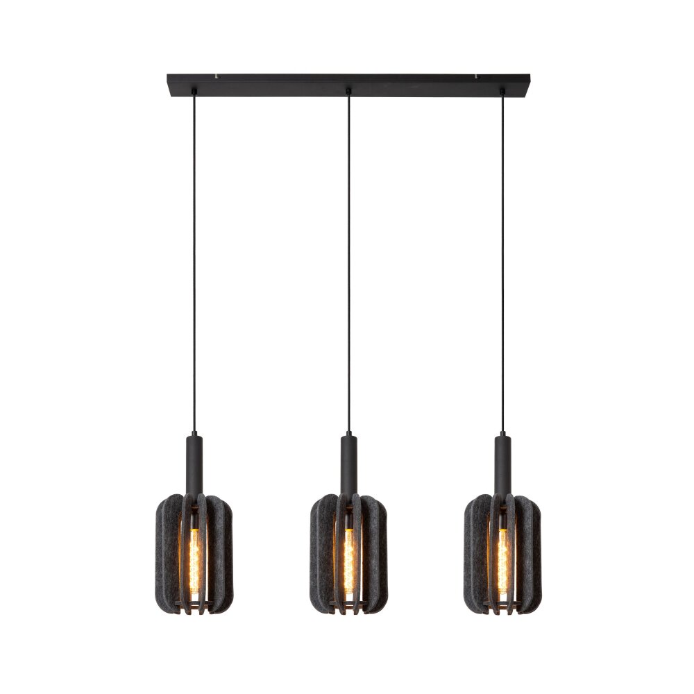 RAFAL Suspension Luminaires Lucide Noir, 3 lumières main product photo