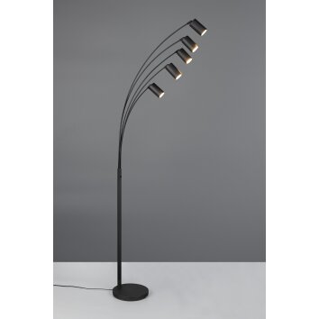 Marley Lampadaire, Lampadaires arc Luminaires Trio Noir, 5 lumières