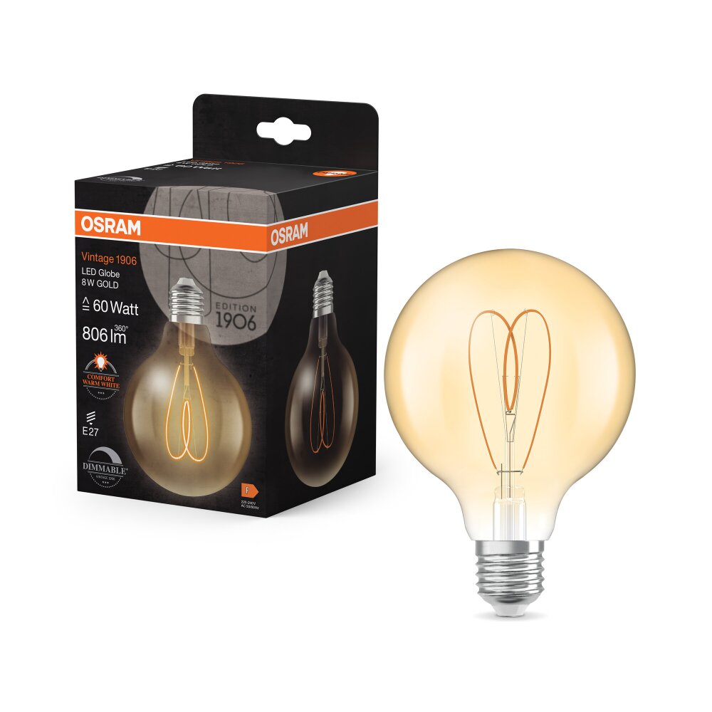 Luminaires Osram E27 8 Watt blanc chaud dimmable 806 Lumen main product photo