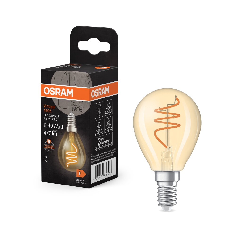 Luminaires Osram E14 4.9 Watt blanc chaud 470 Lumen main product photo