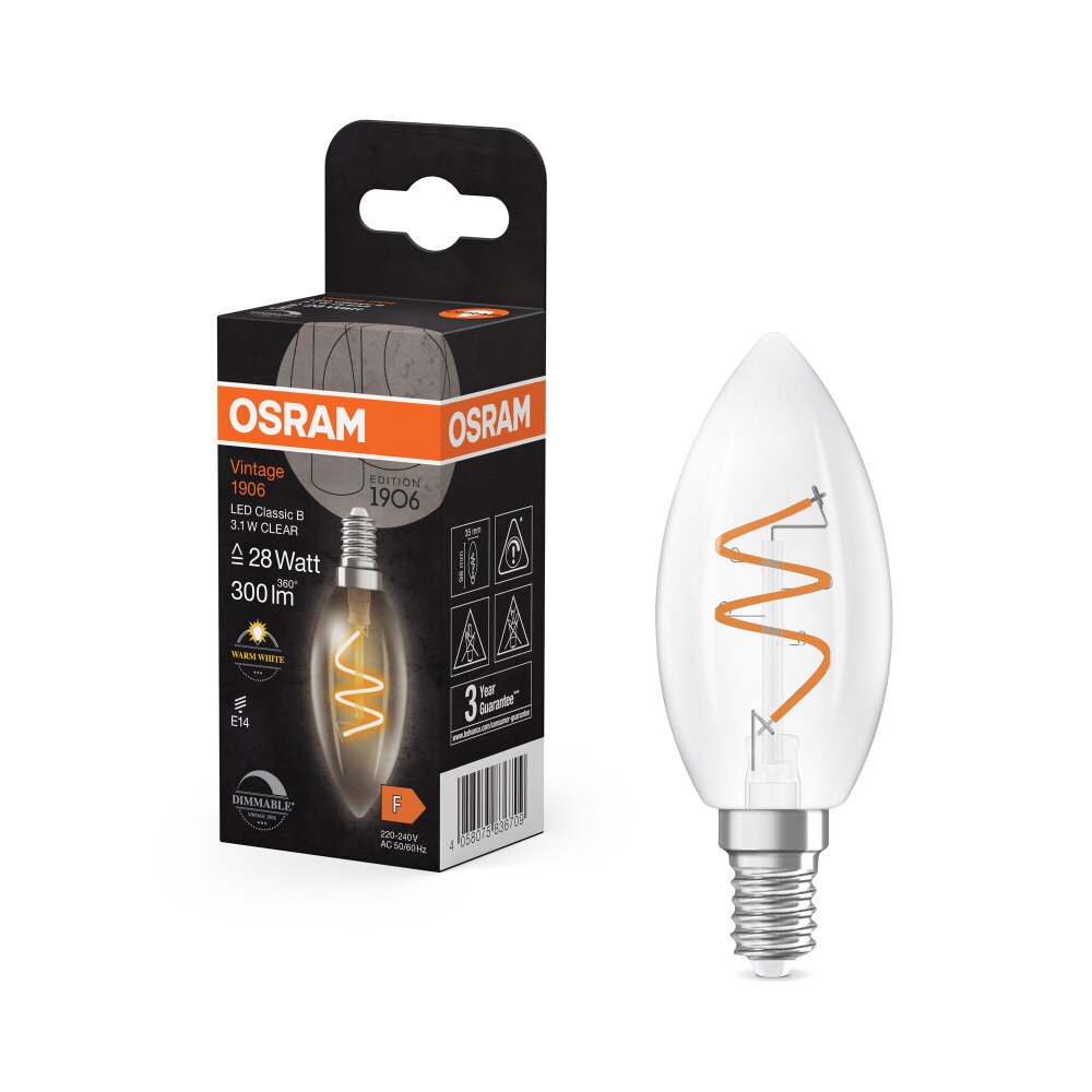 Luminaires Osram E14 3.1 Watt blanc chaud dimmable 300 Lumen main product photo