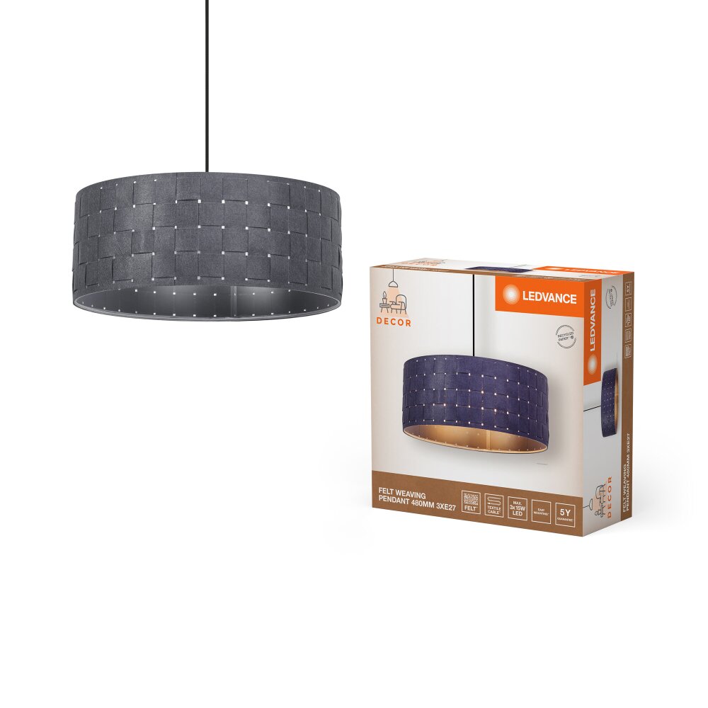 DECOR Applique murale / Plafonnier Luminaires Ledvance Gris, 3 lumières main product photo