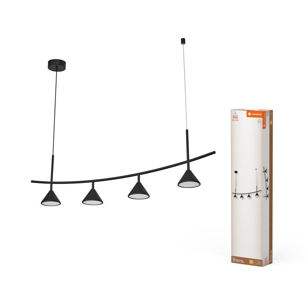 DECOR Applique murale / Plafonnier Luminaires Ledvance LED Noir, 4 lumières main product photo