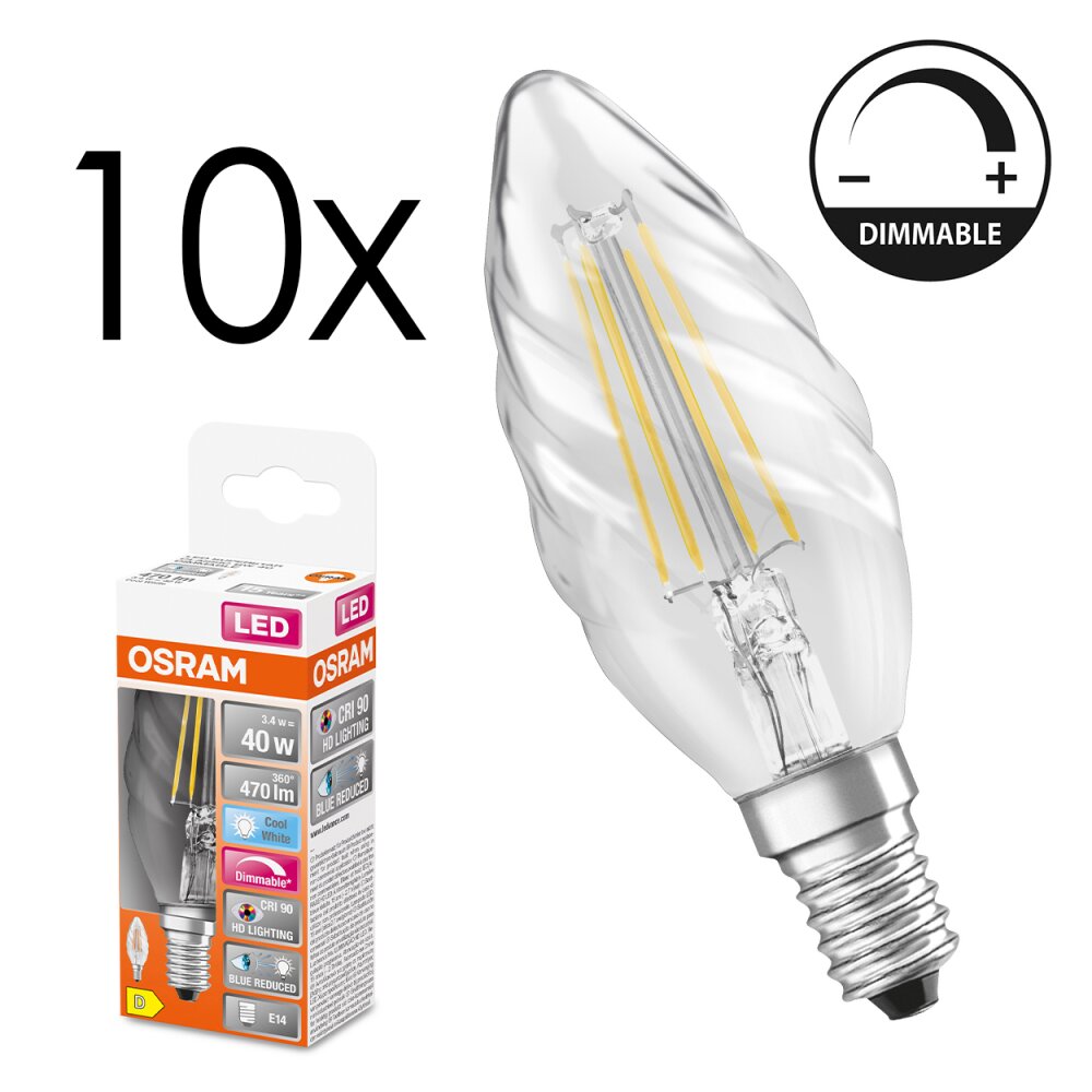 E14 LED 3.4 Watt blanc neutre dimmable 470 Lumen main product photo