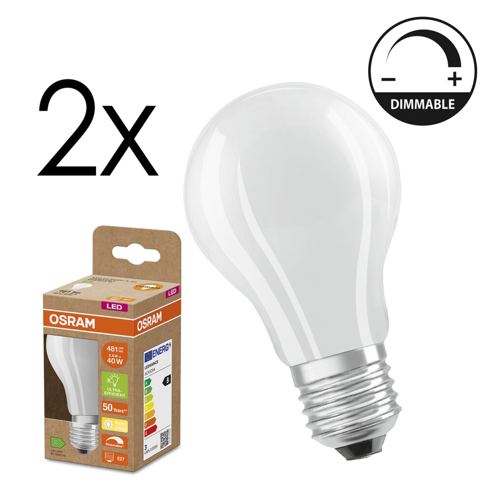 E27 LED 2.6 Watt dimmable 481 Lumen main product photo