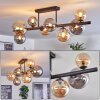 Chehalis Plafonnier, Boule lumineuse Ambre, Fumé, 8 lumières