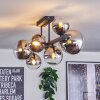Chehalis Plafonnier, Boule lumineuse Chrome, Clair, Fumé, 8 lumières