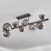 Chehalis Plafonnier, Boule lumineuse Chrome, Clair, Fumé, 8 lumières
