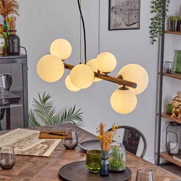Chehalis Suspension, Boule lumineuse, Suspension Blanc, 8 lumières