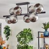 Gastor Plafonnier, Boule lumineuse Chrome, Fumé, 8 lumières