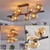 Gastor Plafonnier, Boule lumineuse Ambre, Clair, 8 lumières