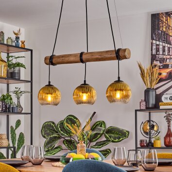 Koyoto Suspension, Boule lumineuse, Suspension Or, Clair, 3 lumières