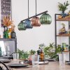 Koyoto Suspension, Boule lumineuse, Suspension Bleu, Vert, Cuivré, 4 lumières