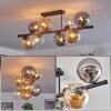 Gastor Plafonnier, Boule lumineuse Ambre, Clair, Fumé, 8 lumières