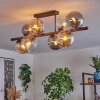 Gastor Plafonnier, Boule lumineuse Ambre, Clair, Fumé, 8 lumières