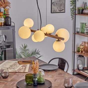 Chehalis Suspension, Boule lumineuse, Suspension Blanc, 8 lumières