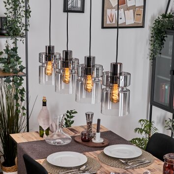 Hasvik Suspension, Suspension Clair, Fumé, 4 lumières