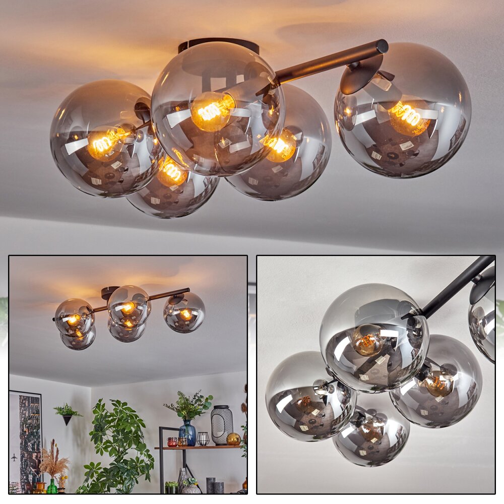 Gastor Plafonnier, Boule lumineuse Fumé, 5 lumières main product photo