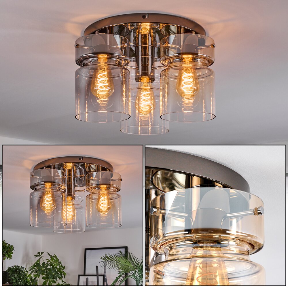 Hasvik Plafonnier, Spot de plafond Chrome, Noir, 3 lumières main product photo