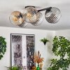 Gastor Plafonnier, Boule lumineuse Ambre, Clair, Fumé, 5 lumières