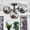 Koyoto Plafonnier, Boule lumineuse Chrome, Fumé, 3 lumières