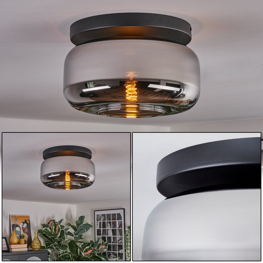 Boza Plafonnier, Boule lumineuse Chrome, Fumé, 1 lumière main product photo