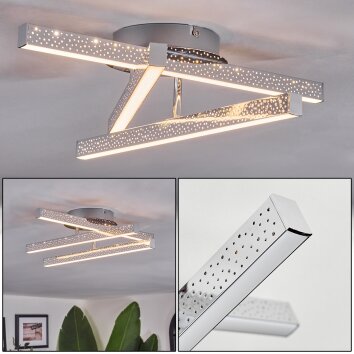 Arlan Plafonnier LED Chrome, 1 lumière