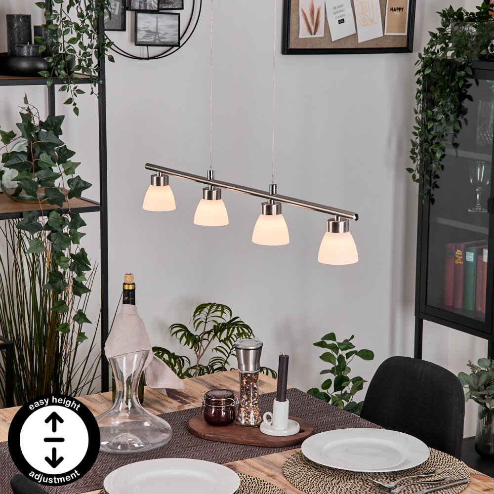 Ordan Suspension, Suspension LED Nickel mat, 4 lumières main product photo