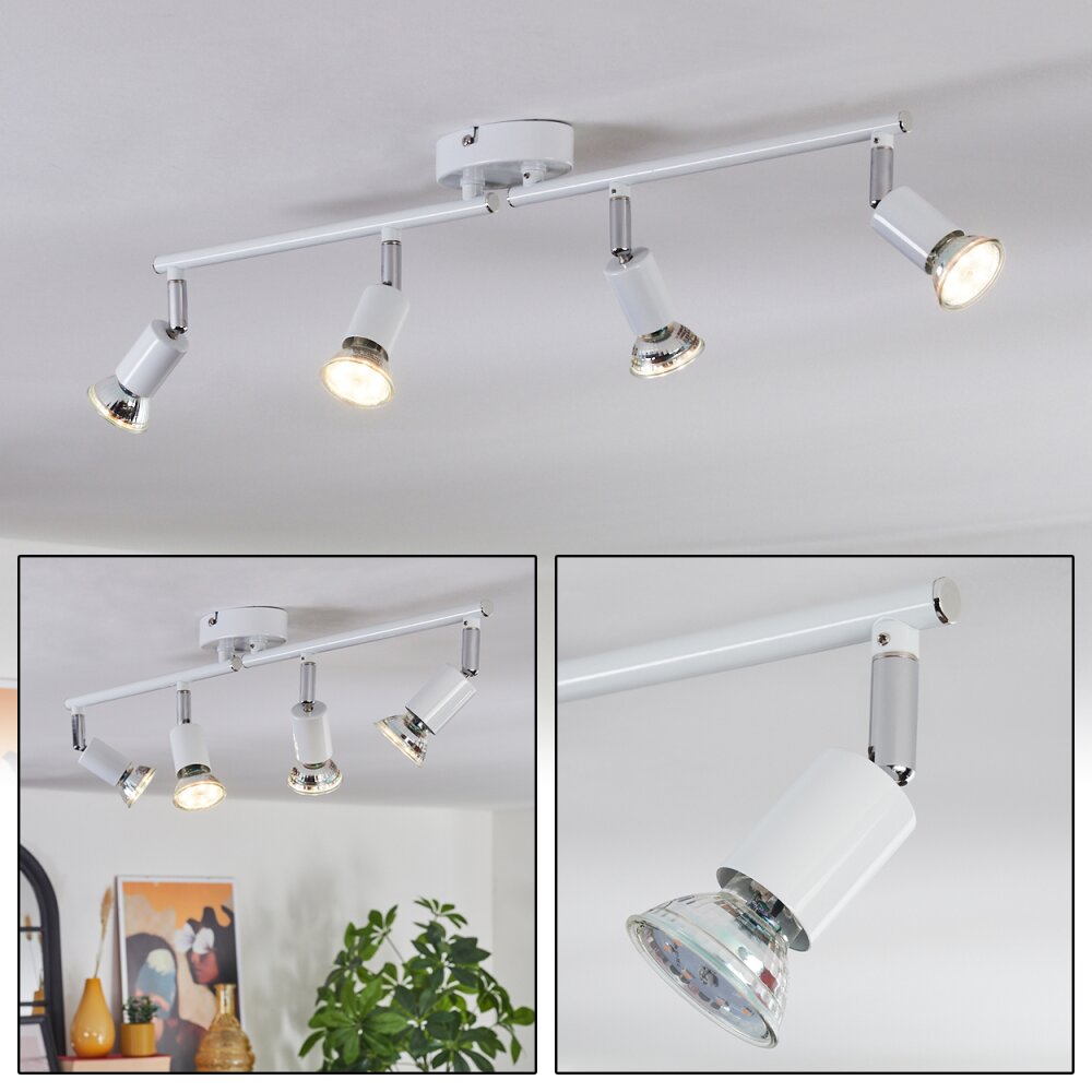 Gjedso Plafonnier, Spot de plafond LED Chrome, Blanc, 4 lumières main product photo