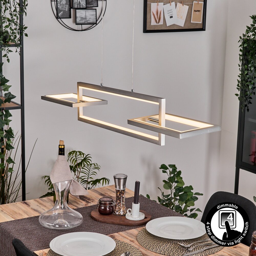 Odeon Suspension, Suspension LED Argenté, 3 lumières main product photo