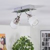 Maren Plafonnier, Spot de plafond LED Chrome, Nickel mat, 2 lumières