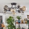 Chehalis Plafonnier, Boule lumineuse 76 cm Ambre, Clair, Fumé, 12 lumières