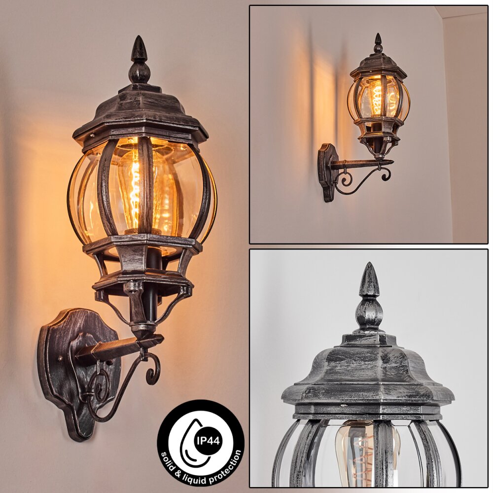 Lentua Lampe murale d´extérieur, Applique murale Noir, Argenté, 1 lumière main product photo