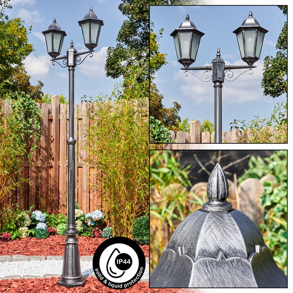 Lignac Réverbère, Eclairage de chemin Noir, Argenté, 2 lumières main product photo