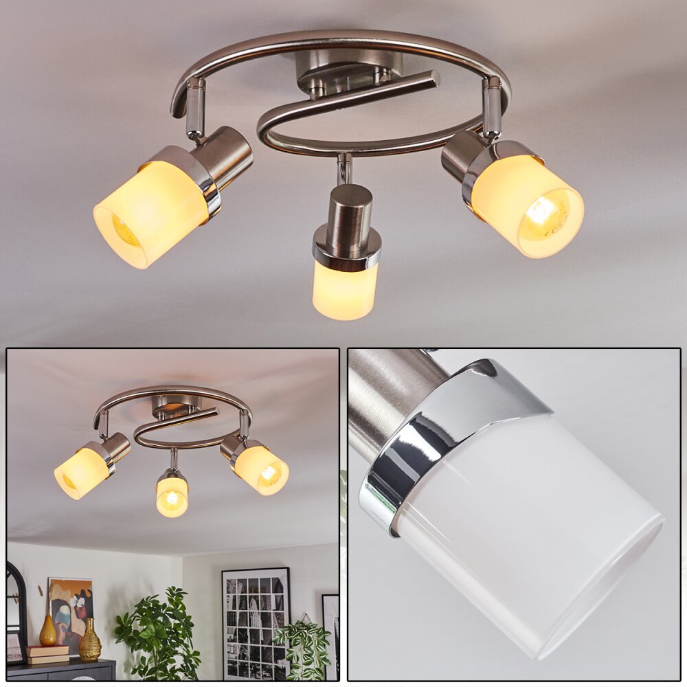 Davor Plafonnier, Spot de plafond Chrome, Nickel mat, 3 lumières main product photo