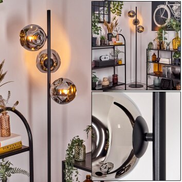Ripoll Lampadaire Chrome, Fumé, 3 lumières Ripoll Lampadaire Chrome, Fumé, 3 lumières