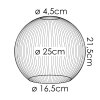 Koyoto Verre de rechange 25 cm Or, Clair