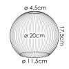 Abat-jour en verre  Koyoto Verre de rechange 20 cm Bleu
