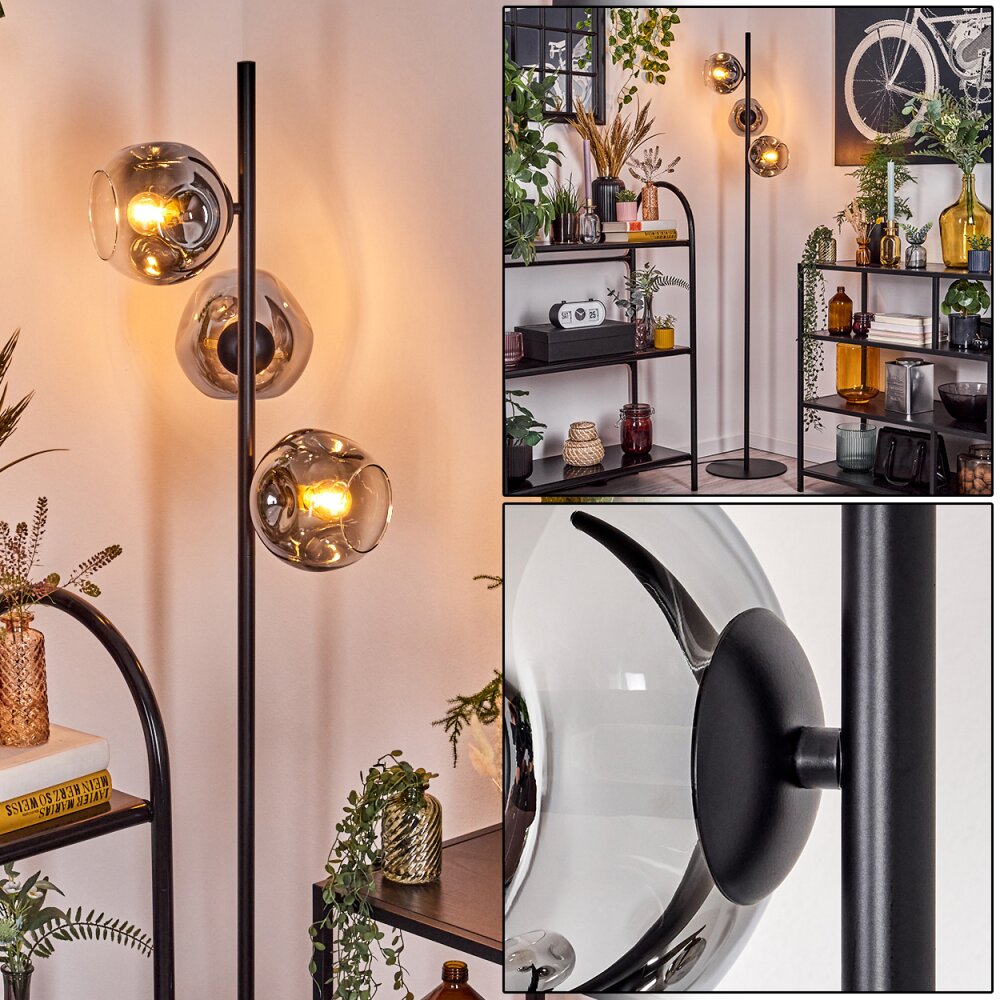 Ripoll Lampadaire Chrome, Clair, Fumé, 3 lumières main product photo