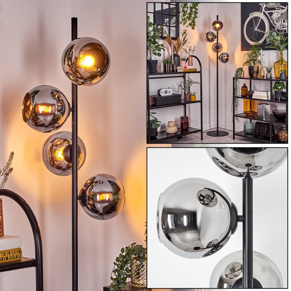 Koyoto Lampadaire 31 cm Chrome, Fumé, 4 lumières main product photo