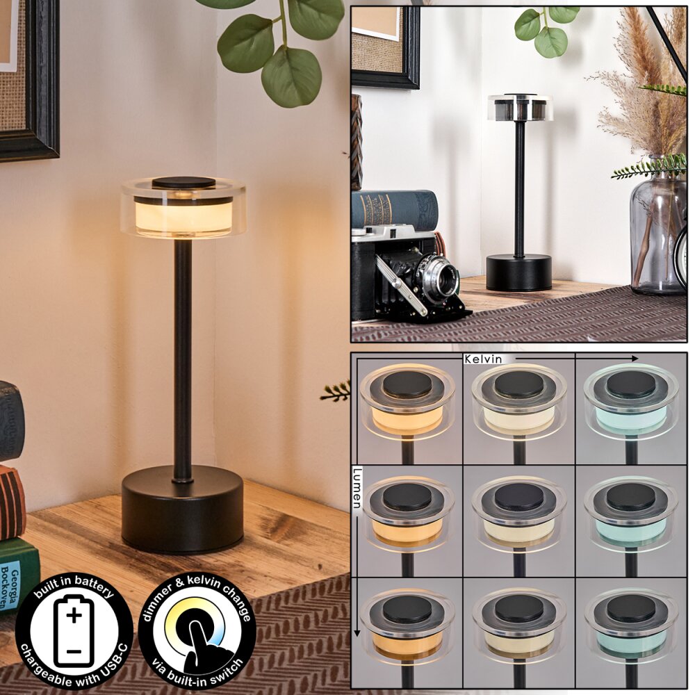 Viada Lampe de bureau, Lampe à poser LED Noir, 1 lumière main product photo