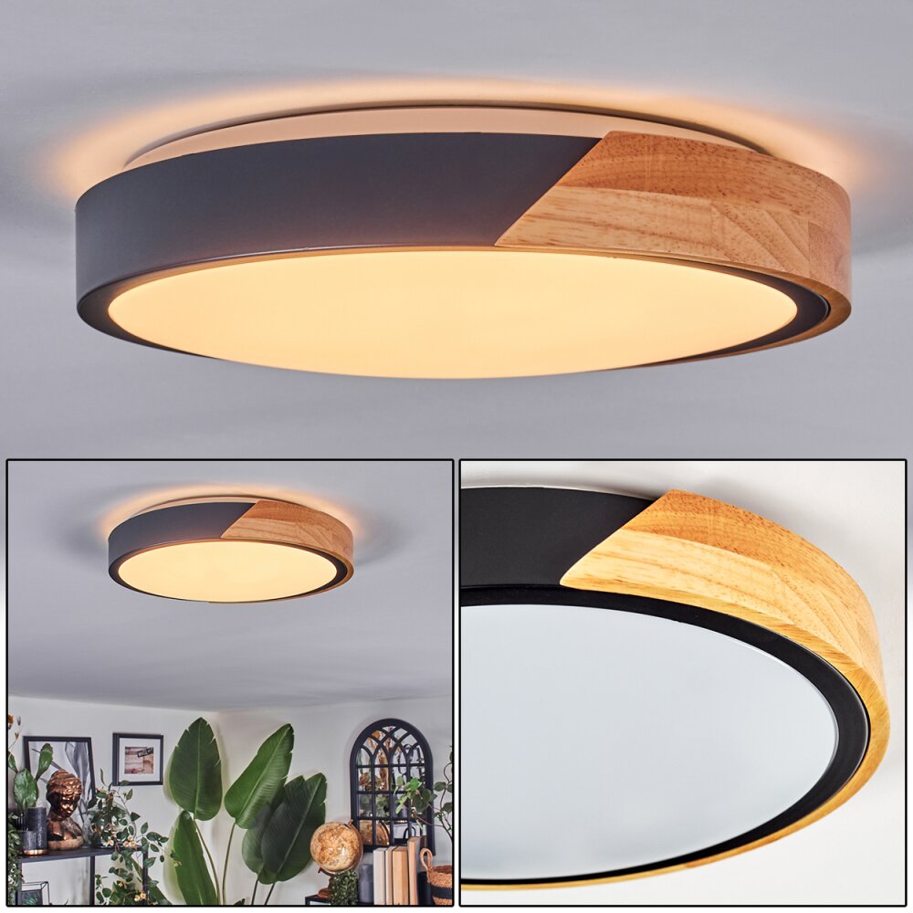 Cadaixo Plafonnier, Panel LED Écru, Noir, Blanc, 1 lumière main product photo