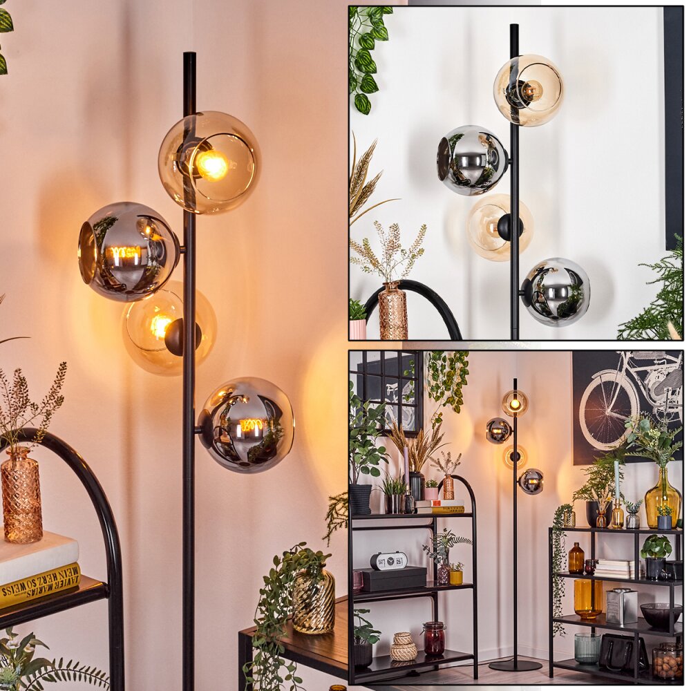 Koyoto Lampadaire 31 cm Ambre, Chrome, Fumé, 4 lumières main product photo
