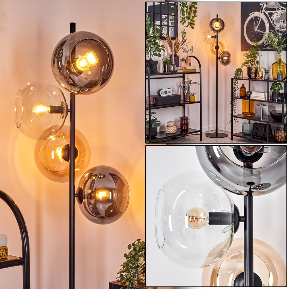 Apedo Lampadaire Ambre, Clair, Fumé, 4 lumières main product photo