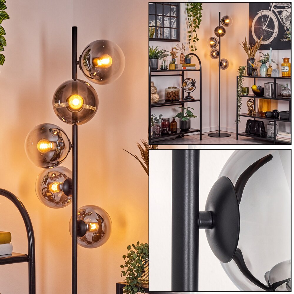 Gastor Lampadaire 33 cm Chrome, Clair, Fumé, 5 lumières main product photo